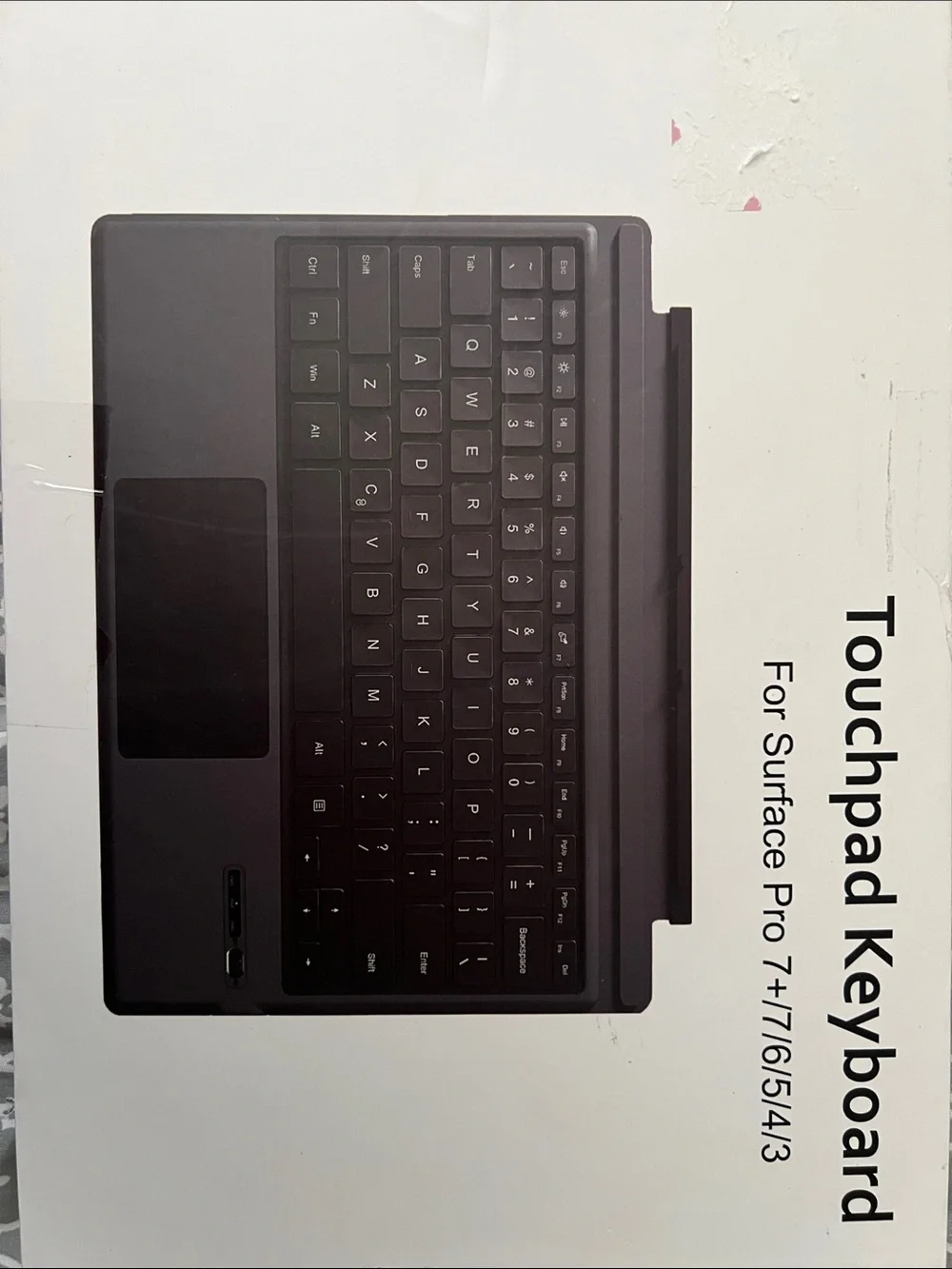 Touchpad Keyboard Case for Surface Pro 7/6/5/4/3 - Black